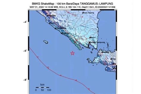 UPDATE Guncangan Gempa Terjadi Di Tanggamus Lampung 5 4 Magnitudo Pada