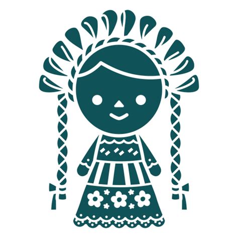 Design Png E Svg De Garota Com Um Vestido Tradicional Com Tranças Para