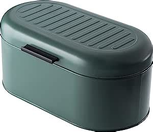 Kadax Steel Bread Bin With Hinged Lid And Handle For Kitchen