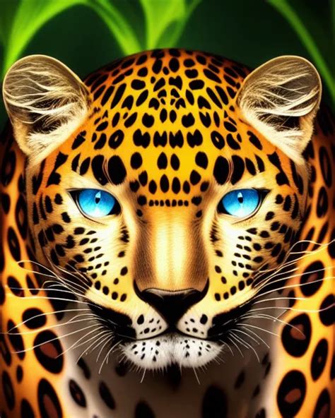 Zircon Leopard Crystals Jungle Face AI Photo Generator Starryai