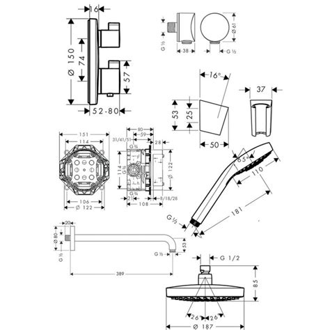 Hansgrohe Croma Select S Ecostat S Concealed Shower Set