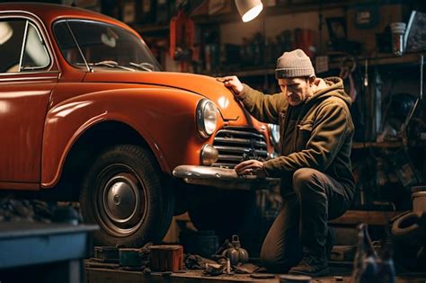 Premium Ai Image Young Mechanic Fixing A Car