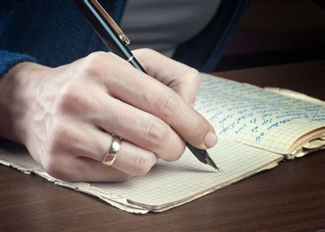 Hand Writing A Letter Stock Photo Image Of Paper Feather