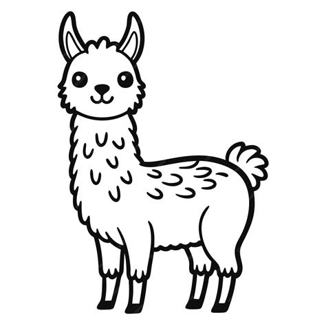 Premium Vector A Llama With A Black Outline Illustration