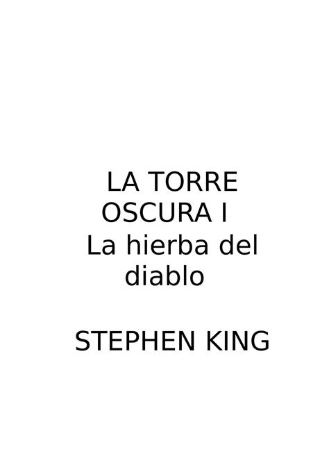 King Stephen La Torre Oscura I La Hierba Del Diablo LA TORRE