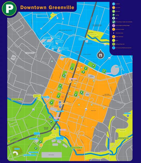 Greenville Parking Map - Ontheworldmap.com