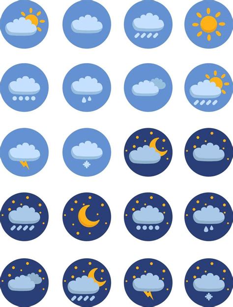 Weekly Weather Forecast Illustration Vector On A White Background