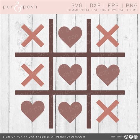 Tic Tac Toe Svg Valentines Day Svg Valentine Svg Heart Etsy