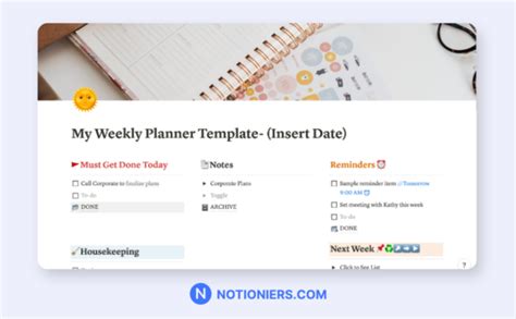 Best Notion Weekly Planner Templates Notioniers