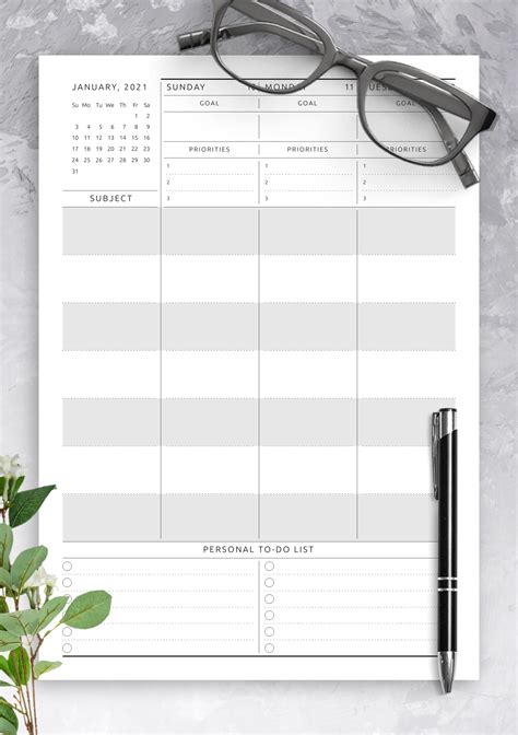 Download Printable Weekly Lesson Plan Template Pdf