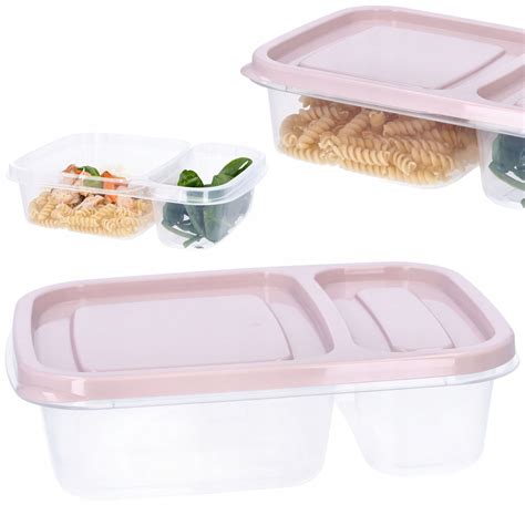 Lunchbox pojemnik plastikowy dzielony na żywność Lunchbox pojemnik