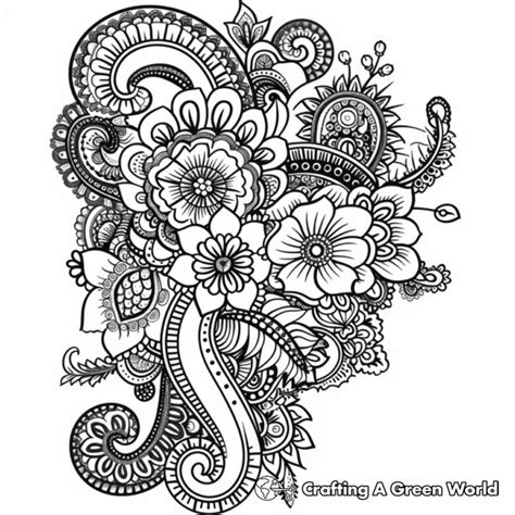 Paisley Coloring Pages For Adults Free And Printable