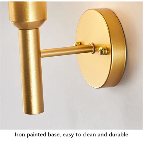 Brass Base And Cylinder Glass Shade Torch Sconce Designed In Nordic Style For Hotel Corridor