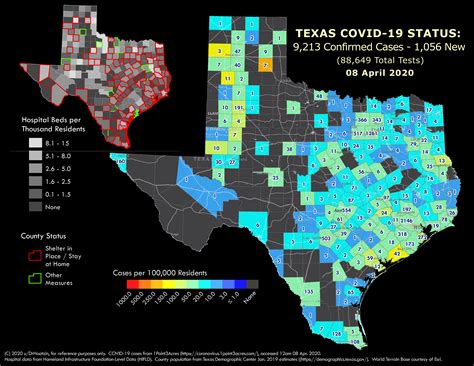 Texas COVID-19 Confirmed Cases - Wednesday, 08 April 2020 : r/texas