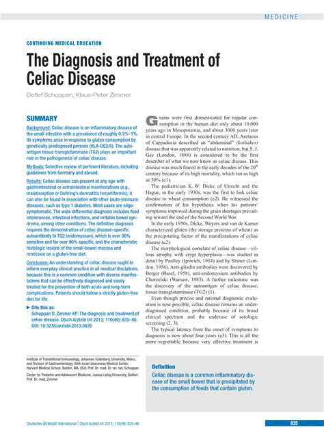 Pdf The Diagnosis And Treatment Of Celiac Disease