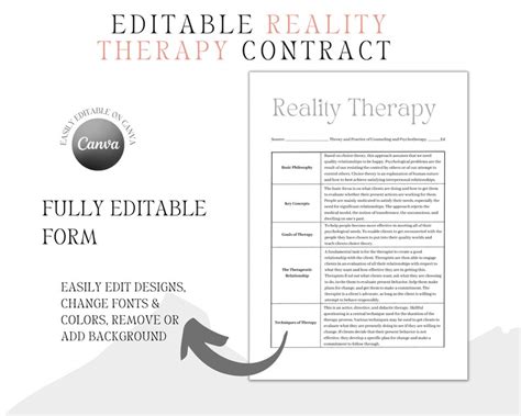 Reality Therapy Worksheets Bundle Editable Fillable Pdf Template For