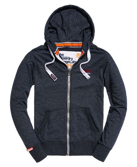 Superdry Orange Label Lite Zip Hoodie Navy Mens Sweatshirts Hoodie