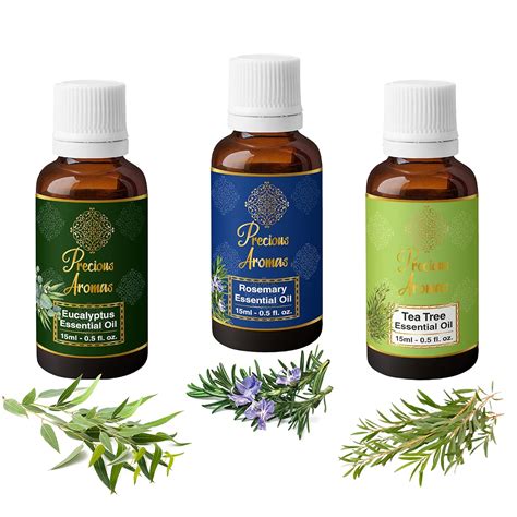 Buy Precious Aromas Eucalyptus Essential Oil Rosemary Essential Oil Tea Tree Oil Pure And