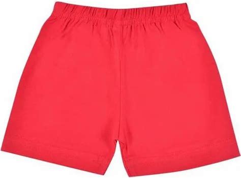 Girl And Boy Red Plain Kids Shorts Rs 45piece Indilittle Global Export