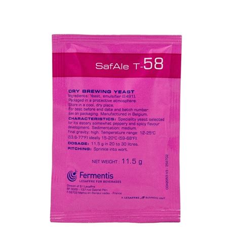 Fermentis SafAle T 58 11 5 G Welcome RahrBSG Wholesale Brewing