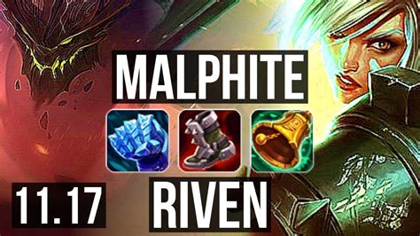 Malphite Vs Riven Top 1900 Games 1 3m Mastery 1 2 11 Na