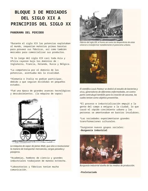 Docx Bloque De Mediados Del Siglo Xix A Principios Del Siglo Xx