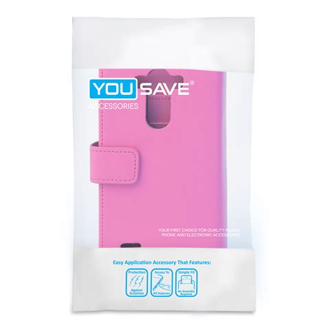 YouSave Accessories LG G Leather Effect Wallet Case Hot Pink