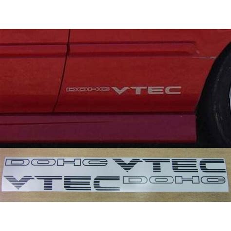 Pair Of Vtec Dohc White Reflector Vinyl Sticker Waterproof Car