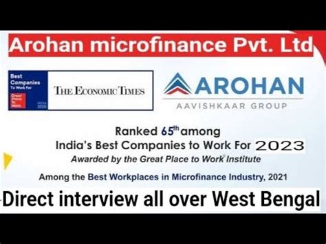 Arohan Microfinance Recruitment Urgent Vacancy All Over West Bengal