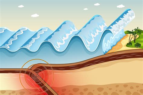 Diagram Showing Earthquake Tsunami Vector Art At Vecteezy