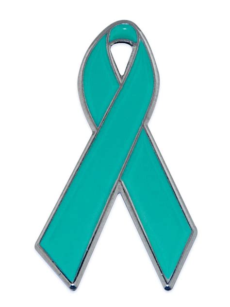 Pinmart Prevention And Awareness Ribbon Enamel Lapel Pin Teal