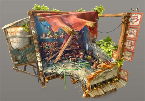 My First Personal Project Stylised Market Diorama — Polycount