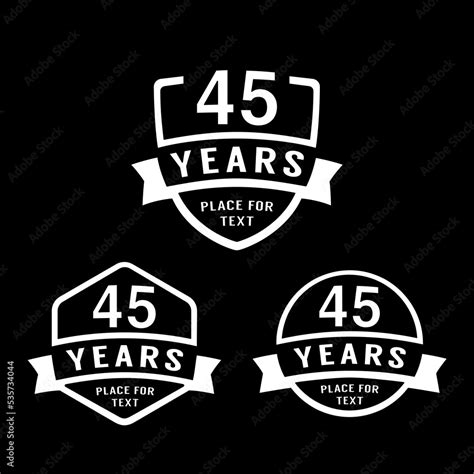 45 Years Anniversary Celebration Logotype 45th Anniversary Logo