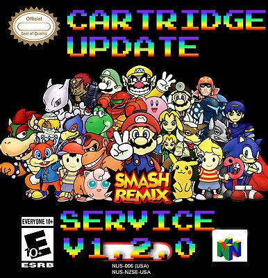 CARTRIDGE UPDATE SERVICE Super Smash Bros Remix Nintendo 64 1 5 0 N64