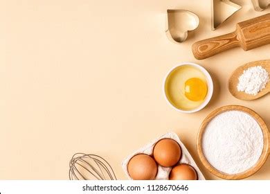 Ingredients Utensils Baking On Pastel Background Stock Photo 1128670646 | Shutterstock