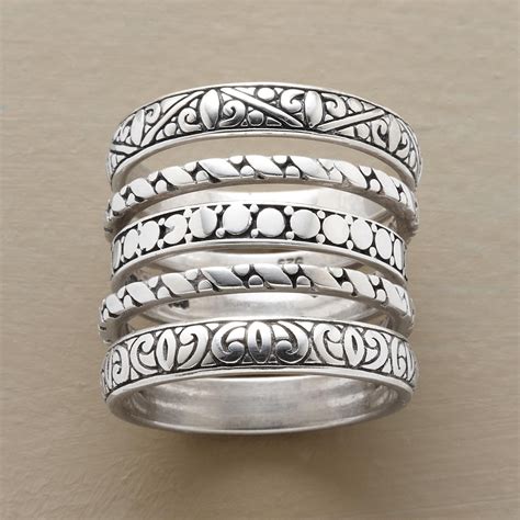 ENCHANTMENT RING QUINTET A Handmade Sterling Silver Ring Set Of Five