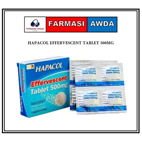 Hapacol Effervescent Tablet 500mg Feverdemam Larut Dalam Air