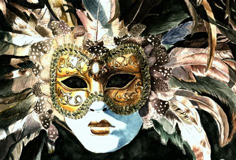 Venetian Mask Watercolor Venice Mask Mask Painting Venetian