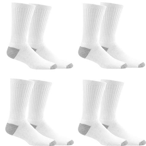 3 12 Pairs Mens Sports White 2 Tones Athletic Cotton Crew Socks Size 9