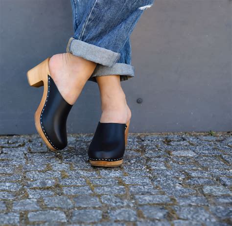 Richmond - Black clogs, wooden clogs, Swedish clogs, wooden clogs, real ...