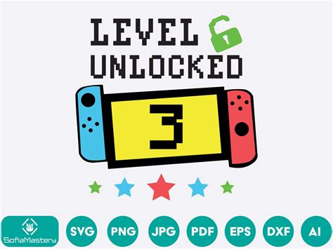 Level 3 Unlocked Svg 3rd Svg Gamer Svg Video Game Birthday Etsy