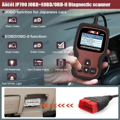 Ancel JP700 JOBD OBD2 Scanner เครองสแกนเนอรสำหรบรถยนตญปน