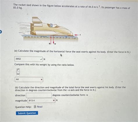 Solved The Rocket Sled Shown In The Figure Below Accelerates Chegg