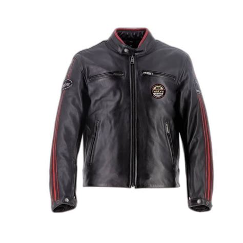 Blouson Cuir Moto Helstons Ace Rag Noir Rouge Xl Cdiscount Auto