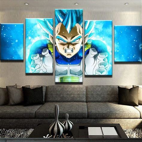 Super Vegeta Dragon Ball Z Anime 5 Panel Canvas Art Wall Decor Canvas Storm