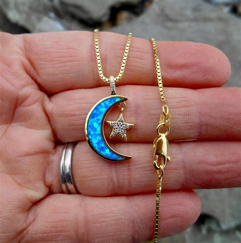 Crescent Moon And Star Necklace