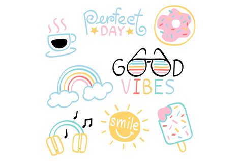 Good Vibes Sticker Hand Drawn Graphic By Niradjstudio Creative Fabrica