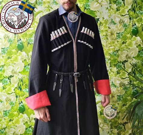 Black Cossack Chokha Traditional Coat Men S Dress Costume Etsy