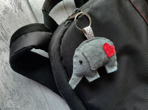 Felt Elephant Keyring Elephant Ts Cute Elephant Keyring Etsy