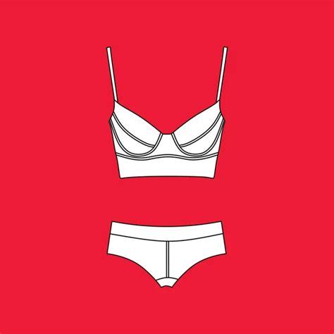 Lingerie Underwear Panties And Bra For Women Drawn Vector Stock